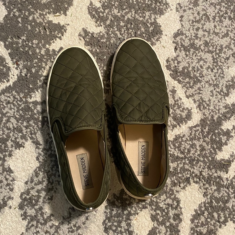Steven Madden Olive Green Slip Ons